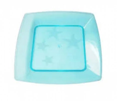 PLASTILANIA - PRATO GRANDE SQUARE AZUL - CX.30X10UN