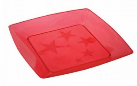 PLASTILANIA - PRATO GRANDE SQUARE VERMELHO - CX.30X10UN