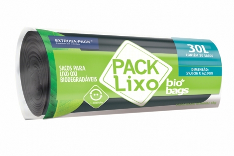 PACK LIXO BIOBAGS 030 LITROS PRETO 59X62 FD 10X30 UN