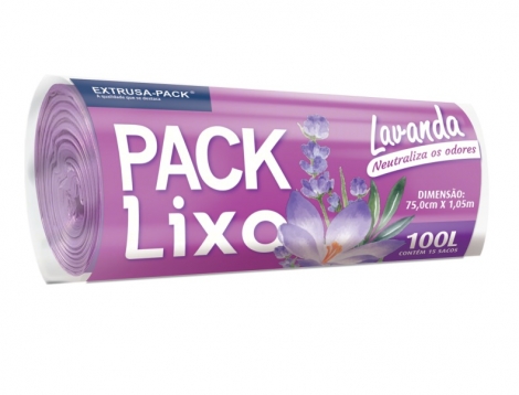 PACK LIXO LAVANDA 100 LITROS 75X105 FD 10X15 UN