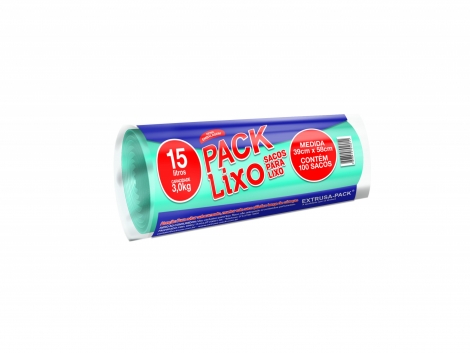 PACK LIXO 015 LITROS AZUL 39X58 RL 100 UN