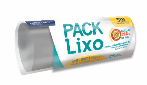 PACK LIXO ANTI COVID 050 LITROS CINZA 63X80 FD 10X30 UN
