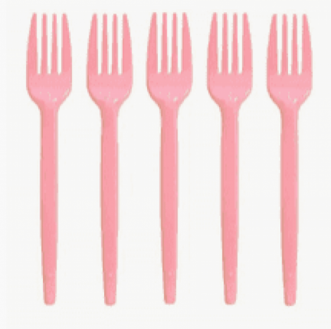 PLASTILANIA - GARFO SOBREMESA ROSA BEBE - CX.20X50UN