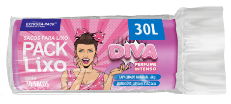 PACK LIXO DIVA 030 LITROS 59X62 ROSA RL 30 UN