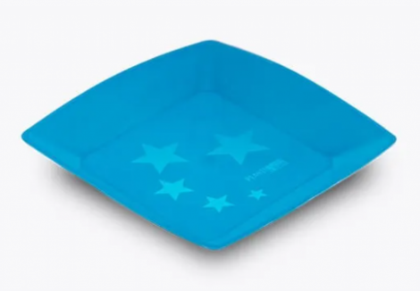 PLASTILANIA - PRATO PEQUENO SQUARE NEON AZUL - CX.40X10UN